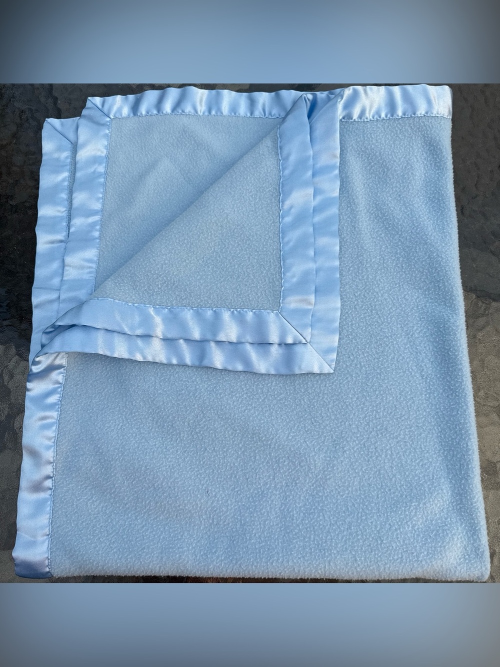 Koala Baby Light Blue Stroller Blanket Luxe Plush Satin Trim Babies R Us 36x41”